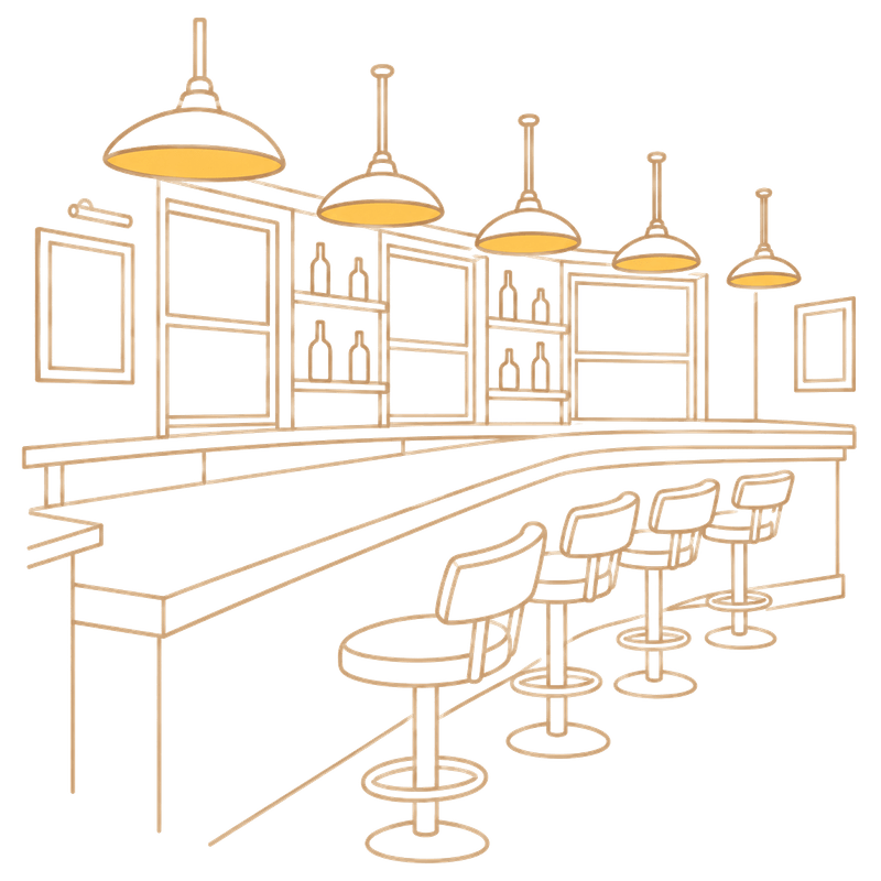 「Bar Keywest」の外観イラスト