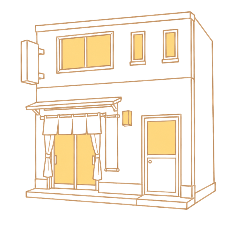 「大黒亭 本店」の外観イラスト